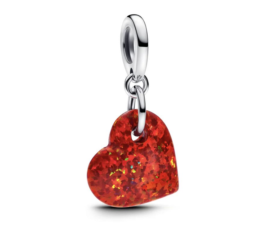 Opalescent Red Heart Dangle Charm - 793348C01