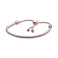 Pandora Moments Pink Peach Blossom Flower Snake Chain Slider Bracelet - 588093NCCMX-2
