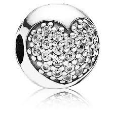 Pavé HeartHeart silver clip  -791053CZ