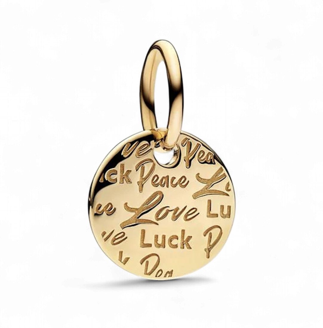 Peace, Love &amp; Luck 14k Solid Gold Dangle Charm-752329C00