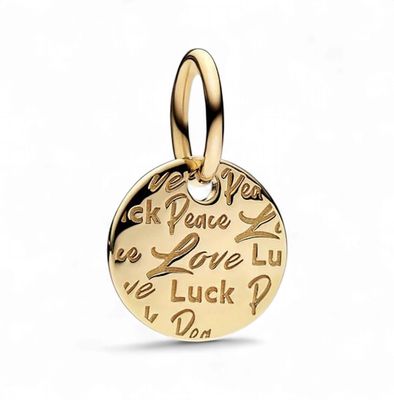 Peace, Love &amp; Luck 14k Solid Gold Dangle Charm-752329C00
