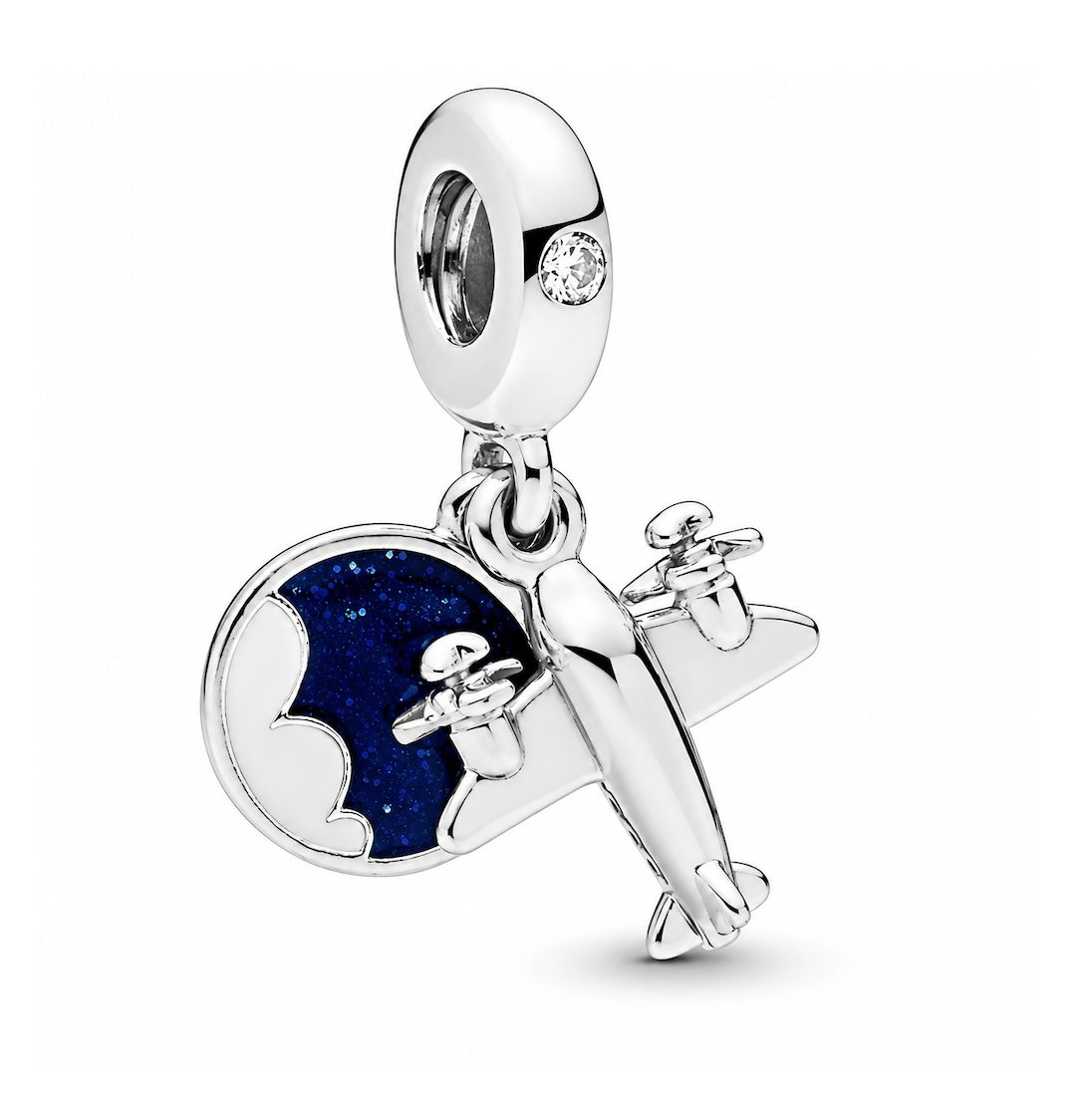 Propeller Plane Dangle Charm-798027CZ