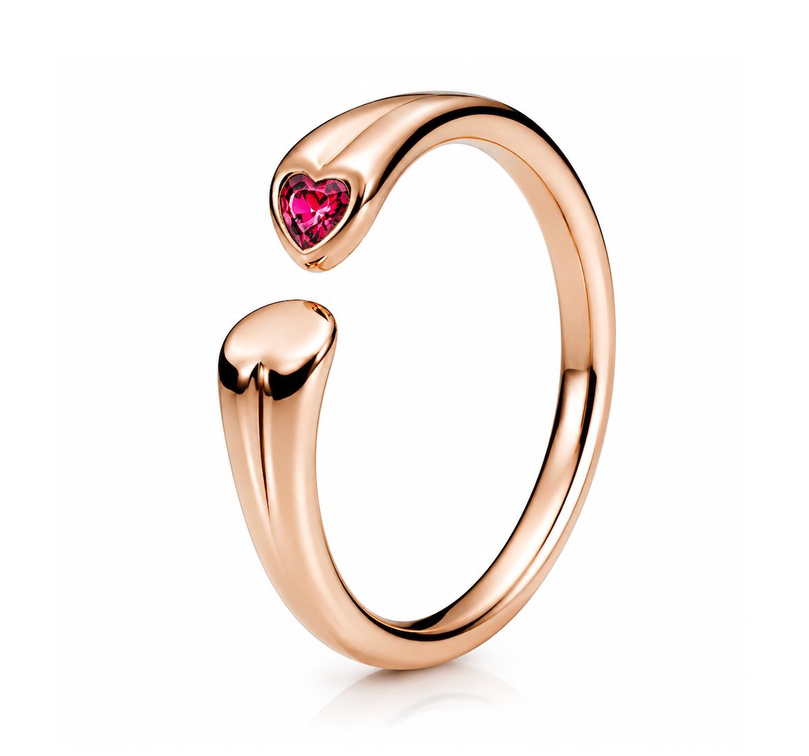 Polished &amp; Sparkling Hearts Open Ring-186570CZR