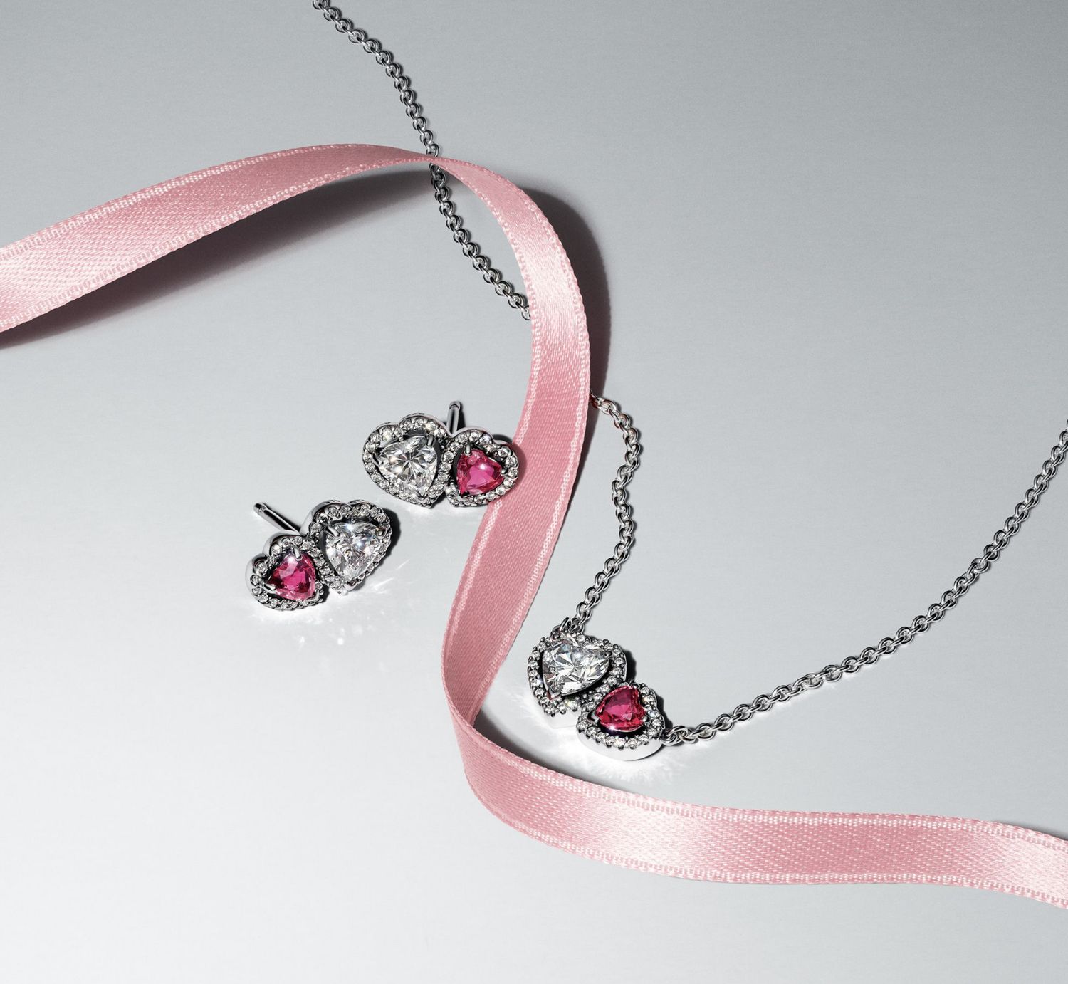 Red &amp; Clear Double Halo Heart Gift Set-B802560