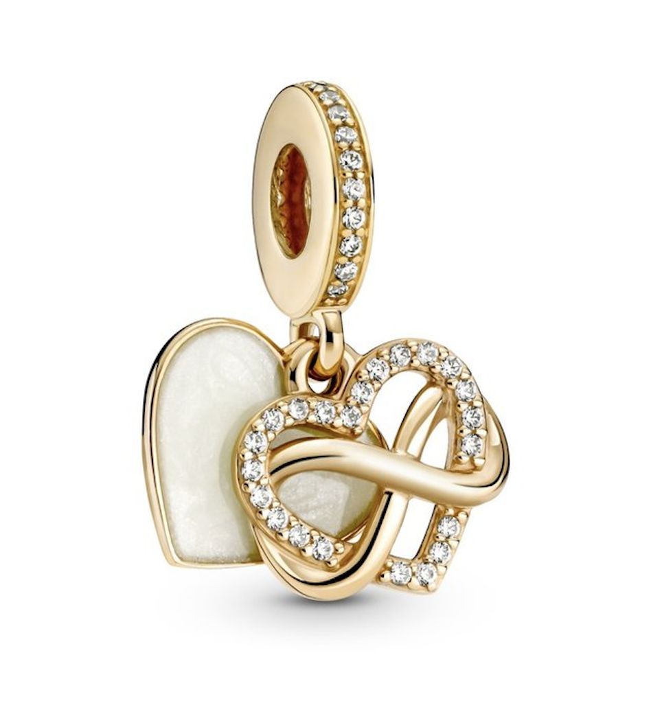 Sparkling Infinity Heart 14k Solid Gold Dangle Charm -759516C01