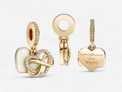 Sparkling Infinity Heart 14k Solid Gold Dangle Charm -759516C01