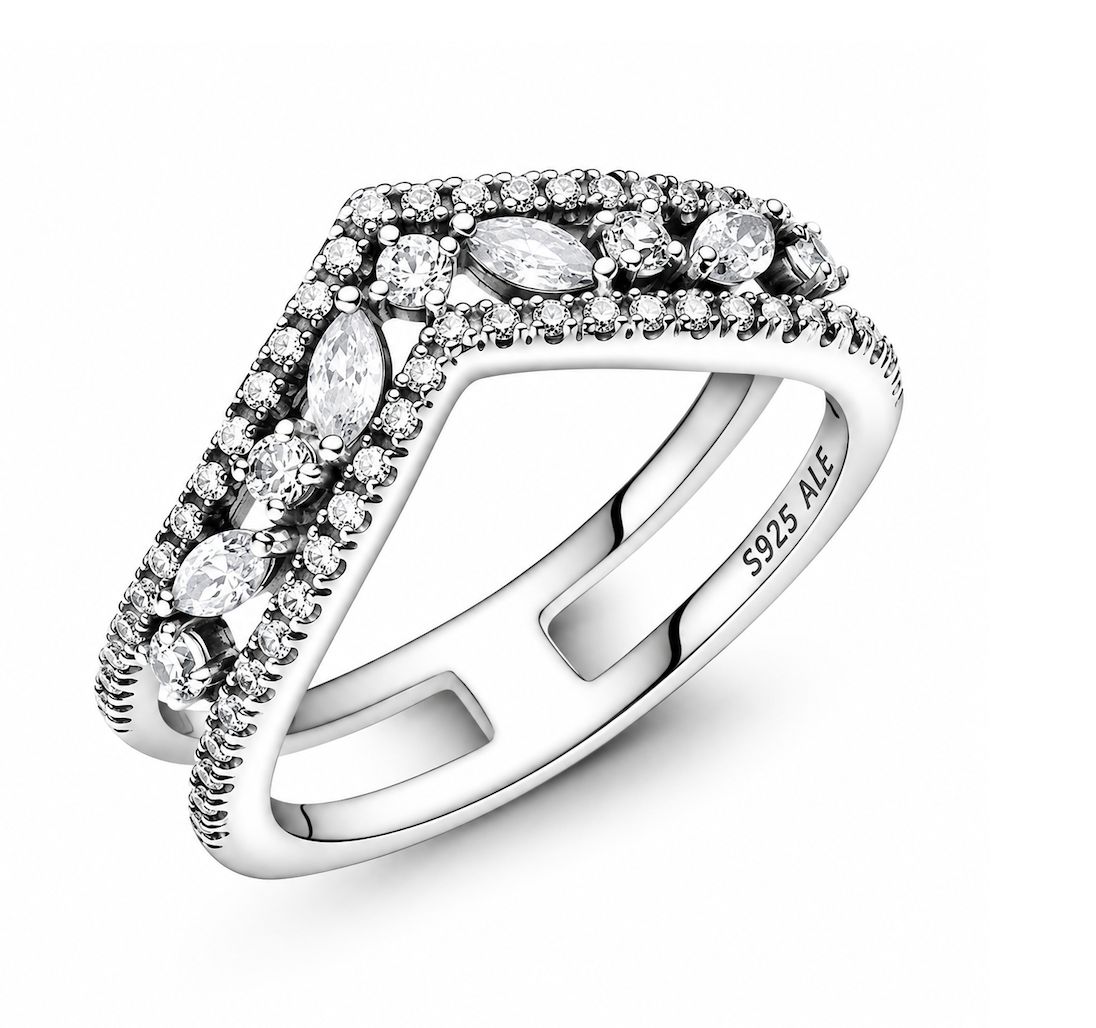 Sparkling Marquise Double Wishbone Ring-199095C01