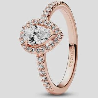Sparkling Pear Halo Ring - 182835C01