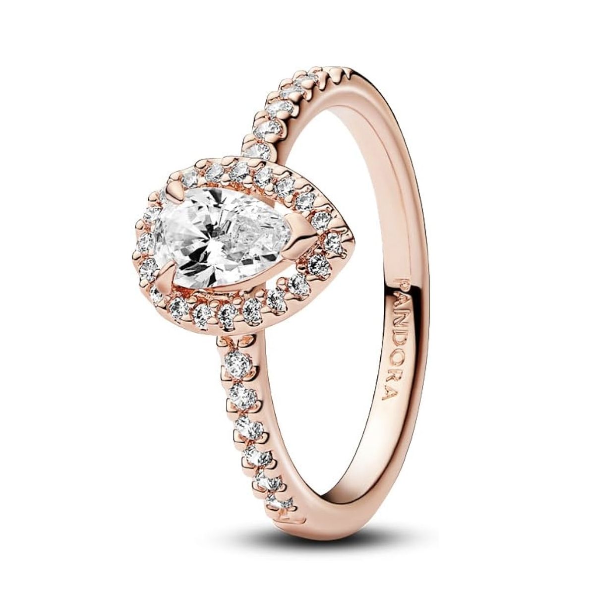 Sparkling Pear Halo Ring - 182835C01