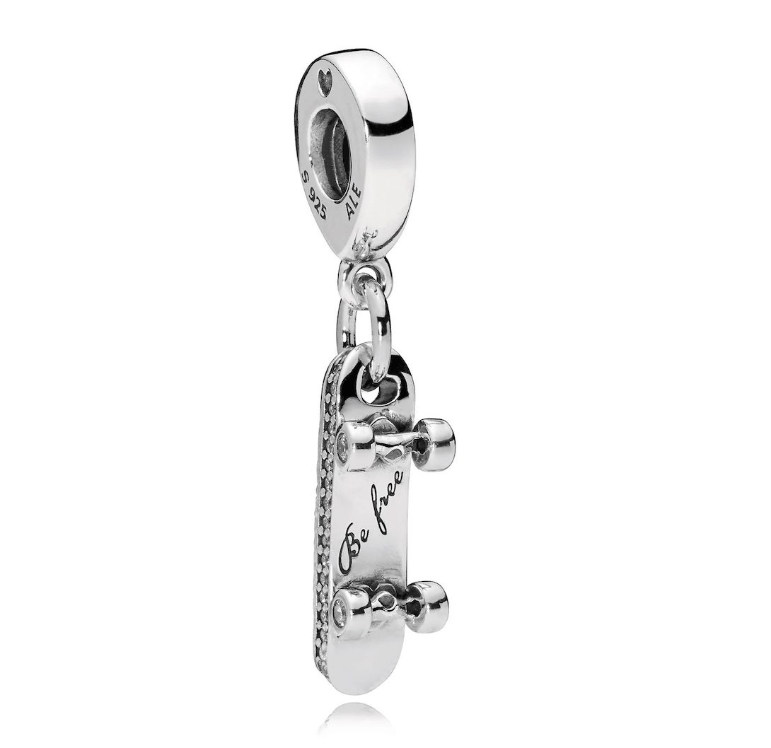 Sparkling Skateboard Dangle Charm-797206CZ