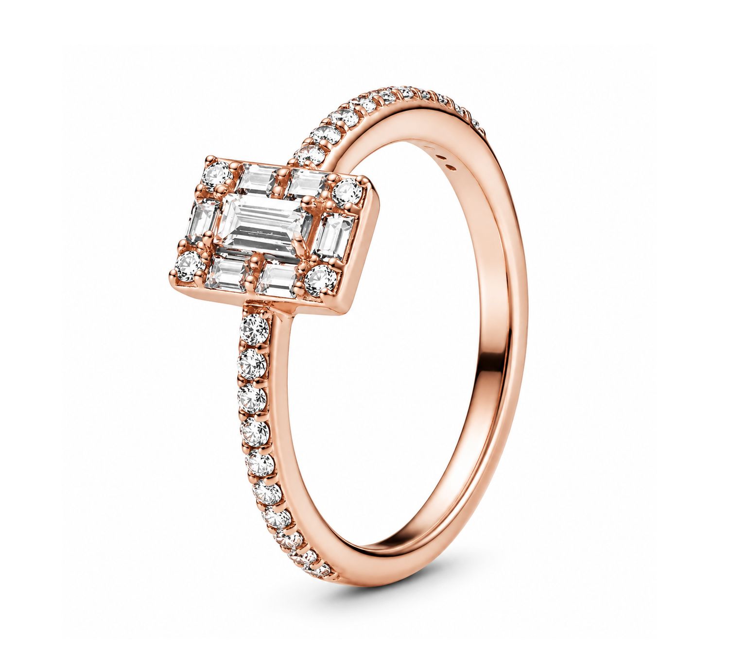 Pandora Sparkling Square Halo Ring - 187541CZ