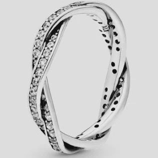 Sparkling Twisted Lines Ring - 190892CZ