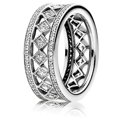 Vintage Openwork Band Ring - 191007CZ