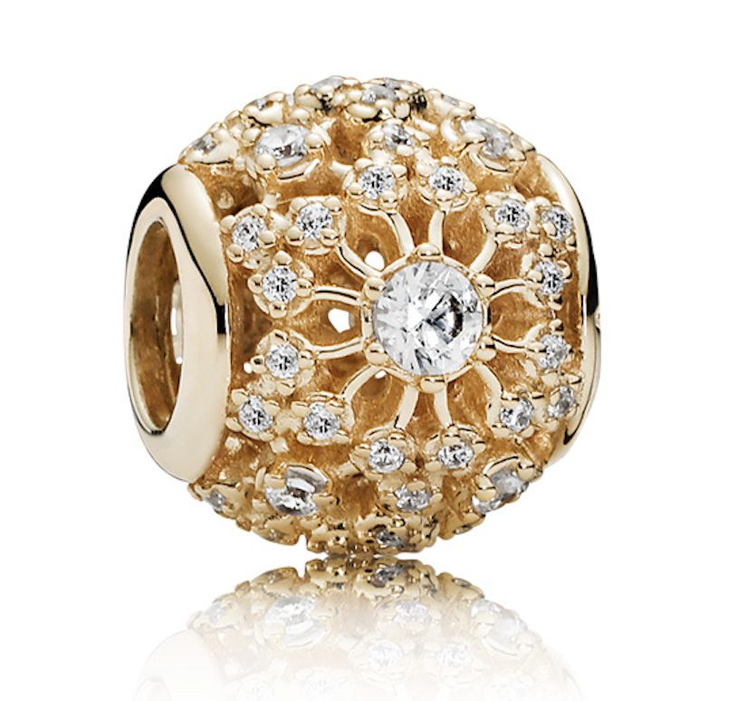 Sparkling Openwork 14k Solid Gold Charm-750838CZ