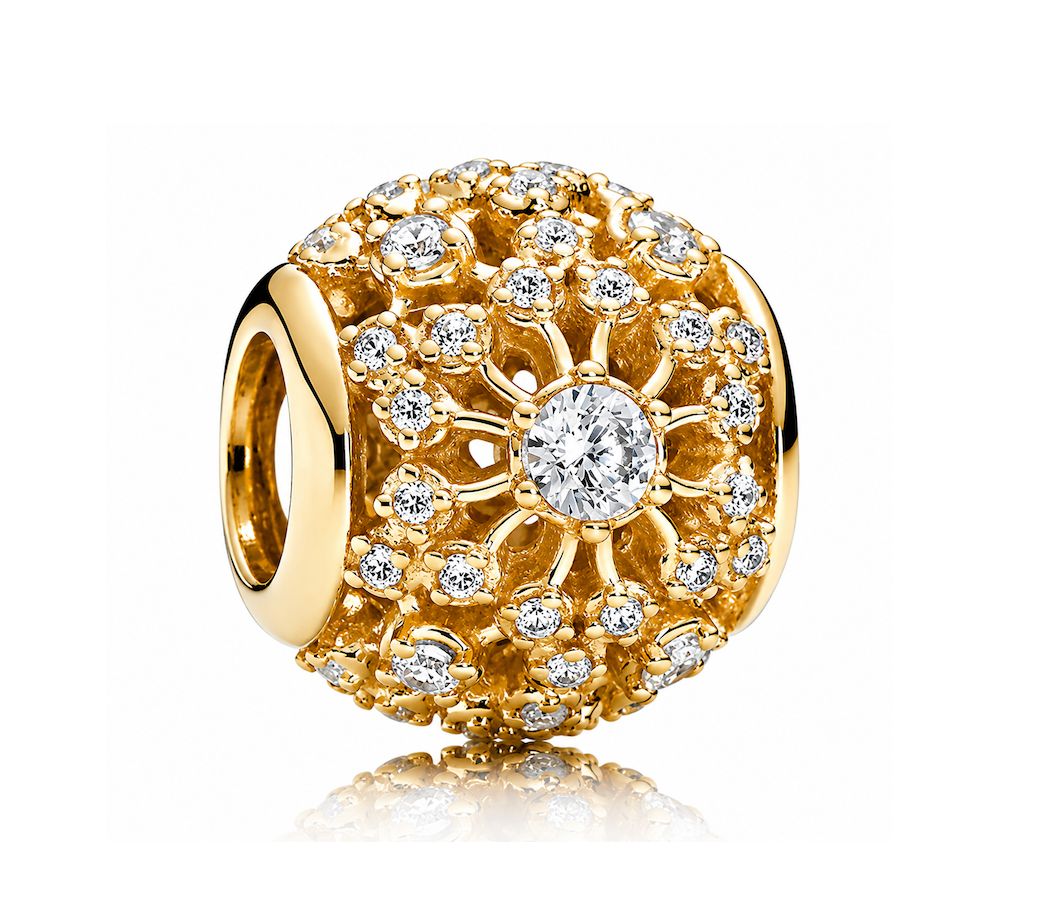 Sparkling Openwork 14k Solid Gold Charm-750838CZ