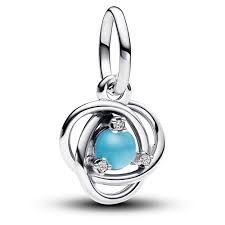 Turquoise Blue Eternity Circle Dangle Charm - 793125C12