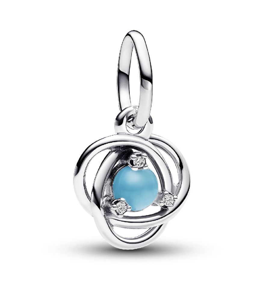 Turquoise Blue Eternity Circle Dangle Charm-793125C12