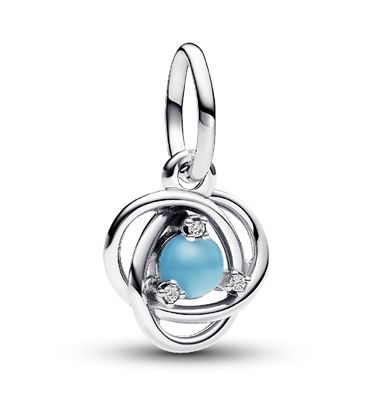 Turquoise Blue Eternity Circle Dangle Charm-793125C12