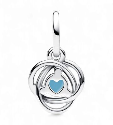 Turquoise Blue Eternity Circle Dangle Charm-793125C12