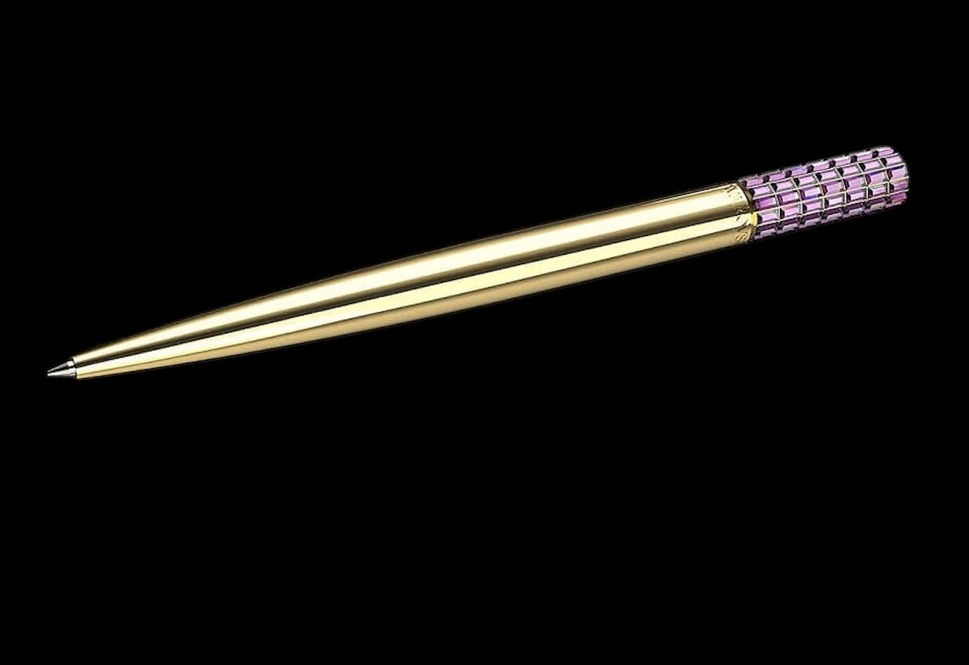 Ballpoint Pen, Purple, Gold Tone-5618148