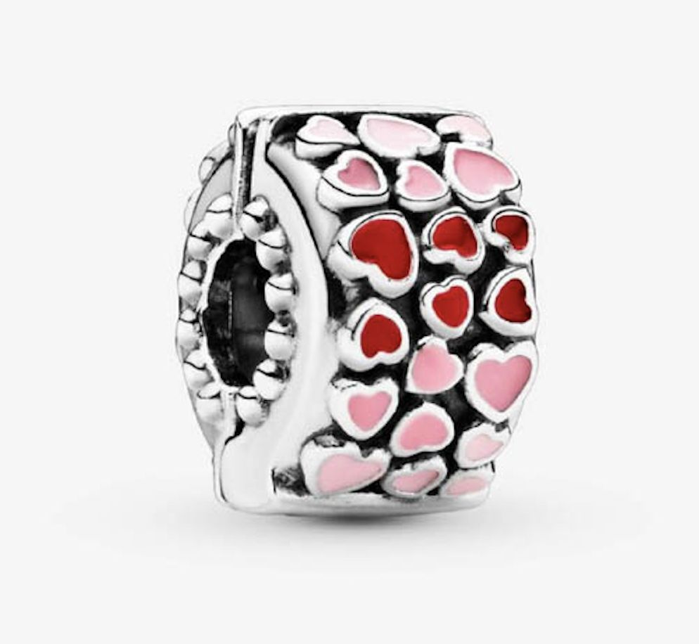 Red &amp; Pink Hearts Charm - 796594ENMX