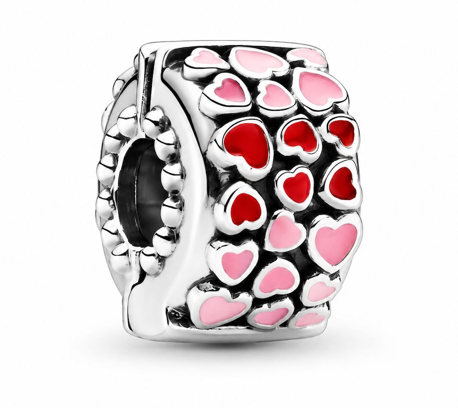 Red &amp; Pink Hearts Charm - 796594ENMX