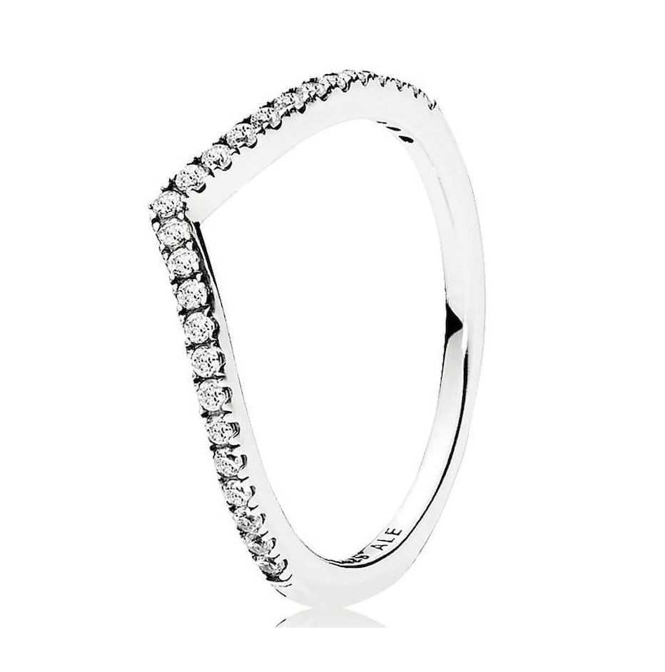 Sparkling Wishbone Ring-196316CZ