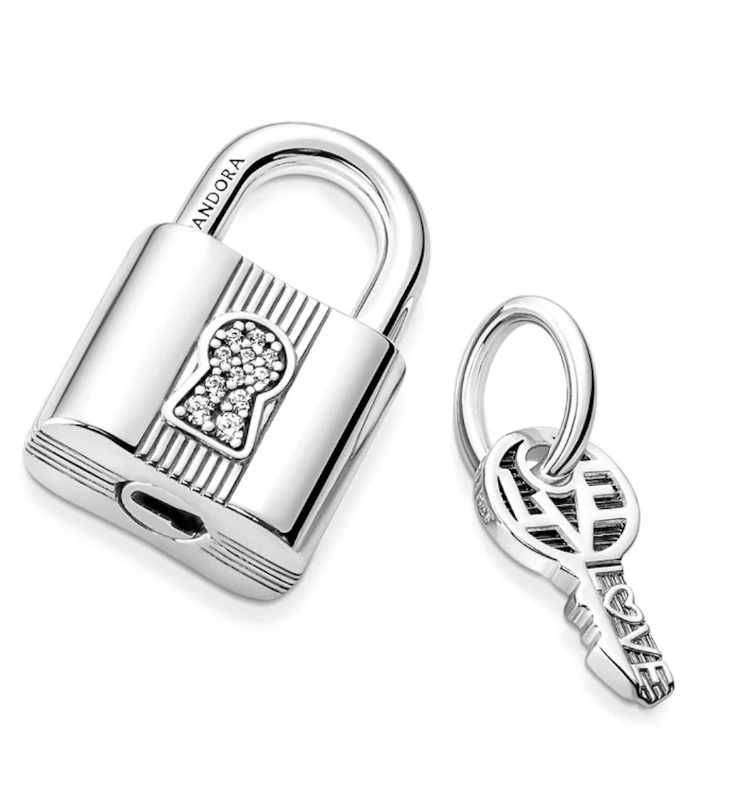 Padlock and Key Dangle Charm-790088C01