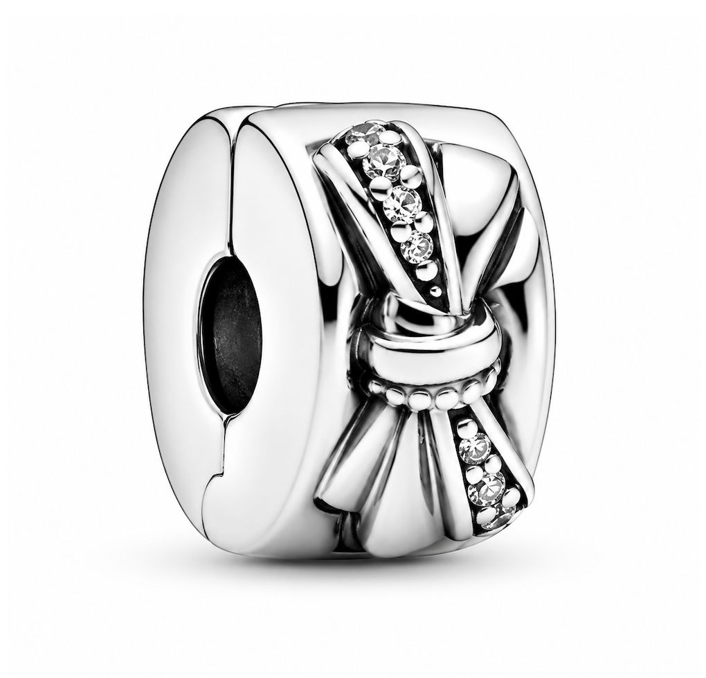 Sparkling Bow Clip Charm-797304CZ