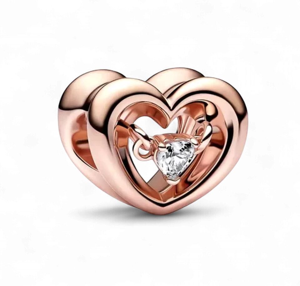 Radiant Heart &amp; Floating Stone Charm - 782493C01