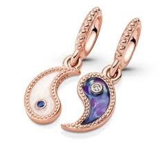 Splittable Yin &amp; Yang Sparkling Dangle Charm - 780098C01