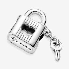 Padlock &amp; Heart Key Charm - 790095C01