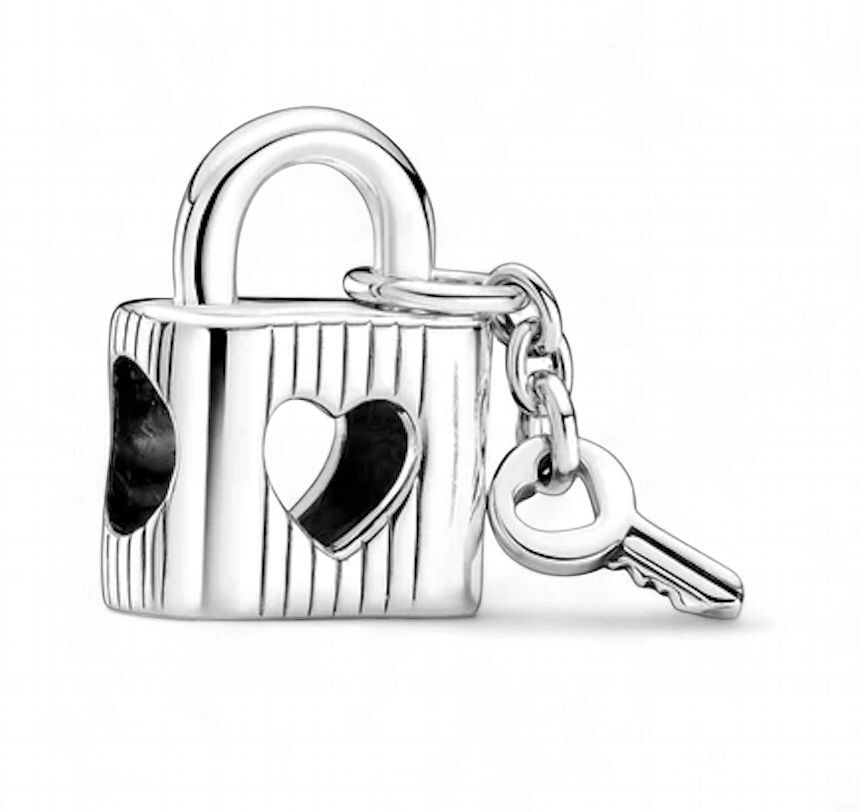 Padlock &amp; Heart Key Charm-790095C01