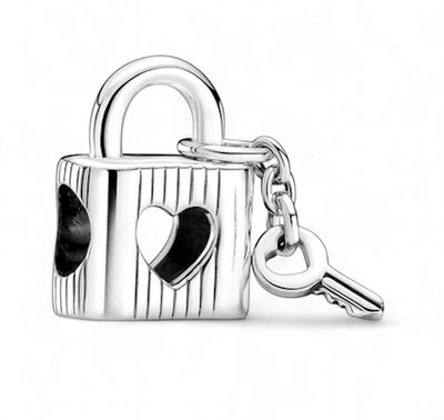 Padlock &amp; Heart Key Charm-790095C01