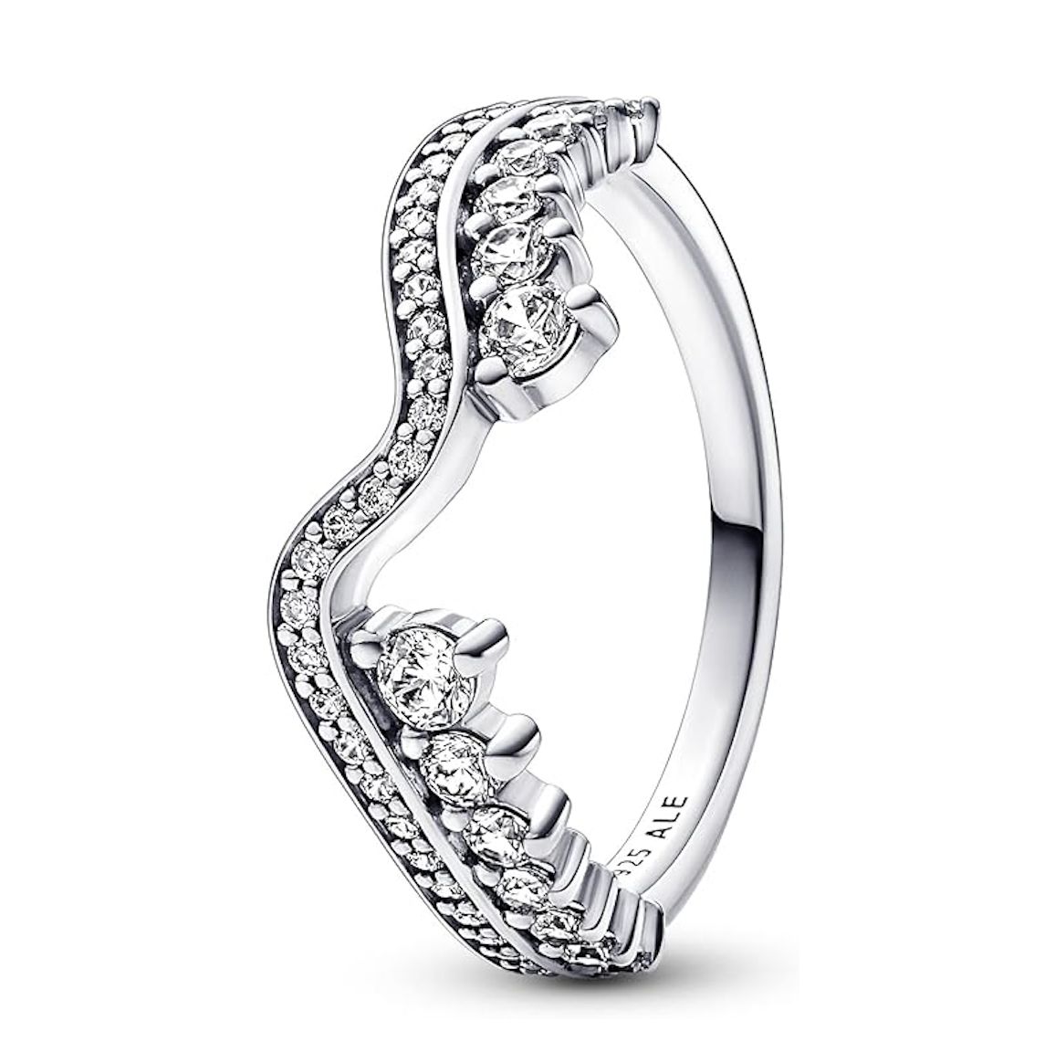 Sparkling Asymmetric Wave Ring-192543C01