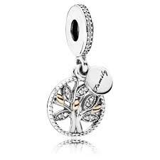 Sparkling Family Tree Dangle Charm - 791728CZ