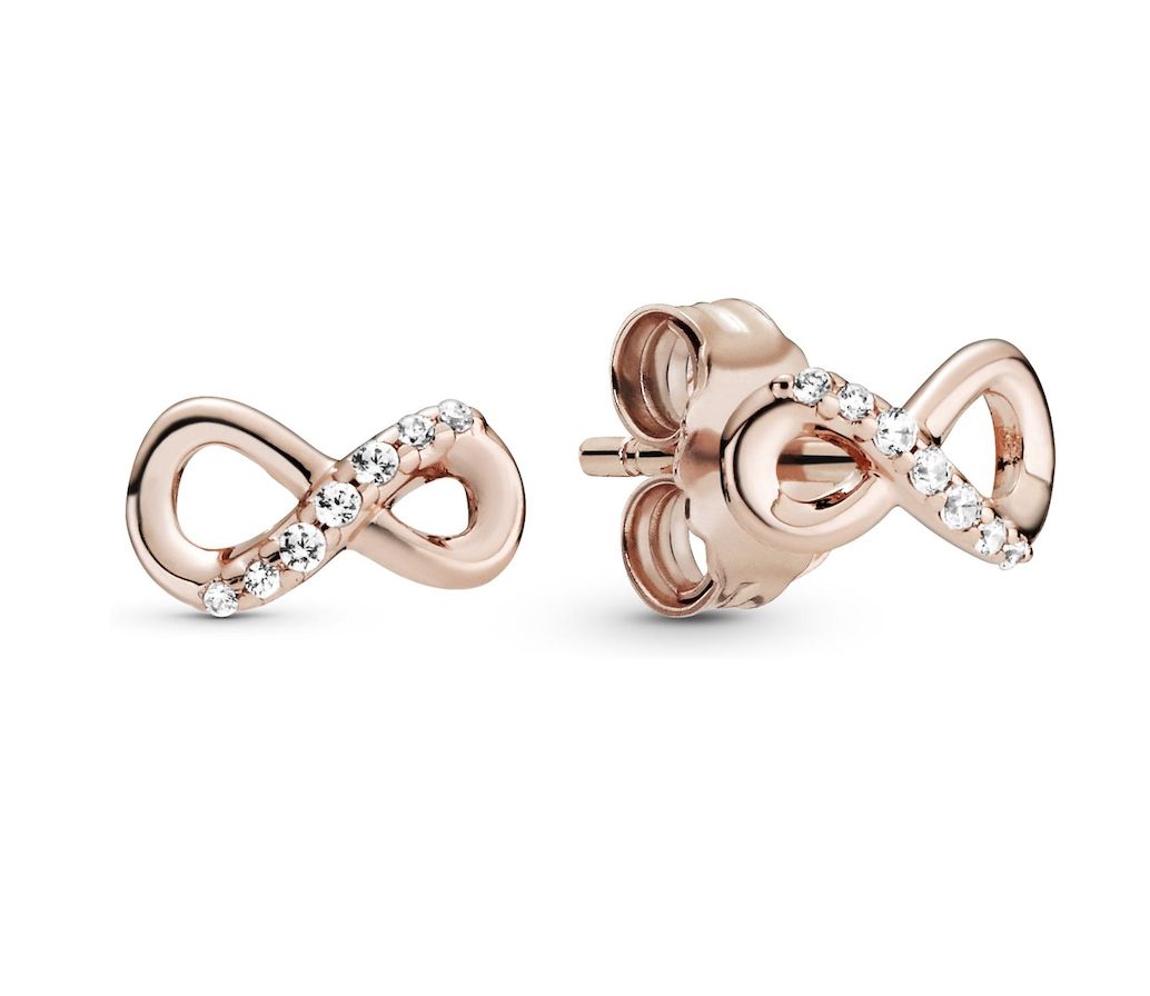 Sparkling Infinity Stud Earrings Rose Gold-288820C01