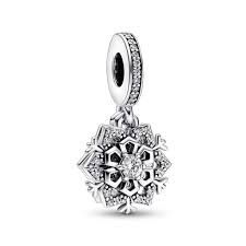 Sparkling Snowflake Double Dangle Charm - 792355C01