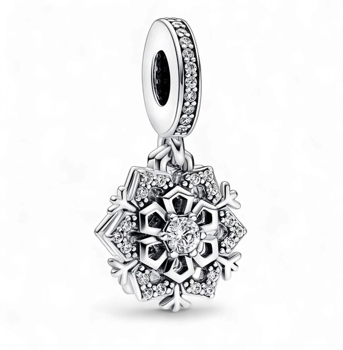 Sparkling Snowflake Double Dangle Charm-792355C01