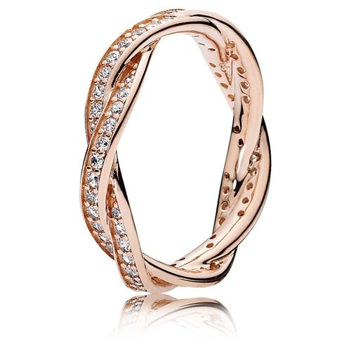 Sparkling Twisted Lines Ring - 180892CZ
