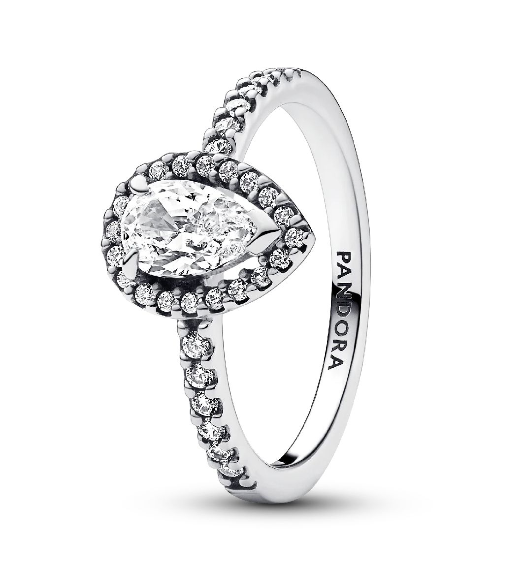 Sparkling Teardrop Ring-196251CZ