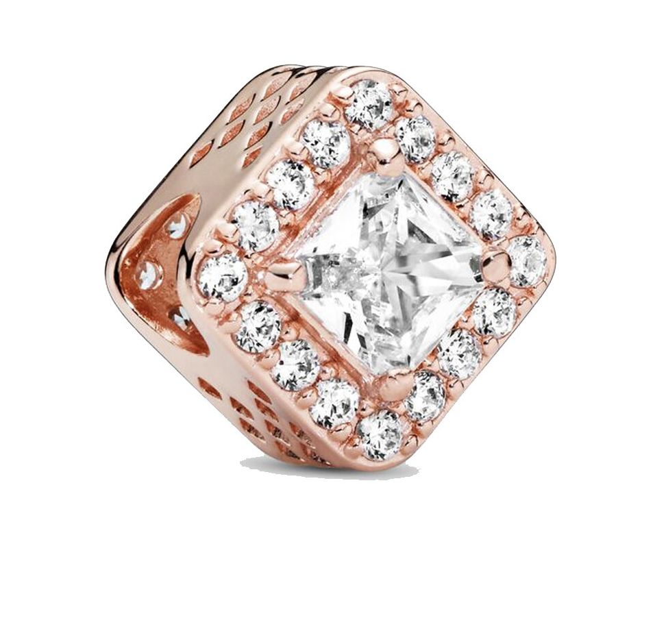 Square Sparkle Halo Charm-786206CZ