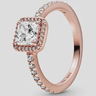 Square Sparkle Halo Ring - 188862C01