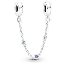 Triple Blue Stone Safety Chain  - 791688C01-05