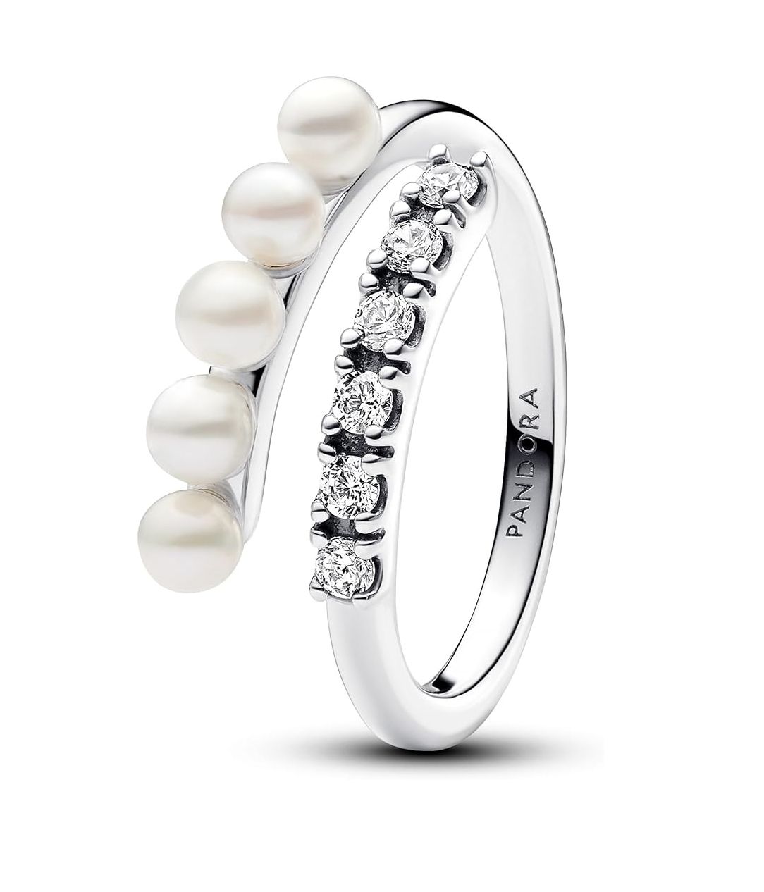 Freshwater Cultured Pearls &amp; Pavé Open Ring-193145C01