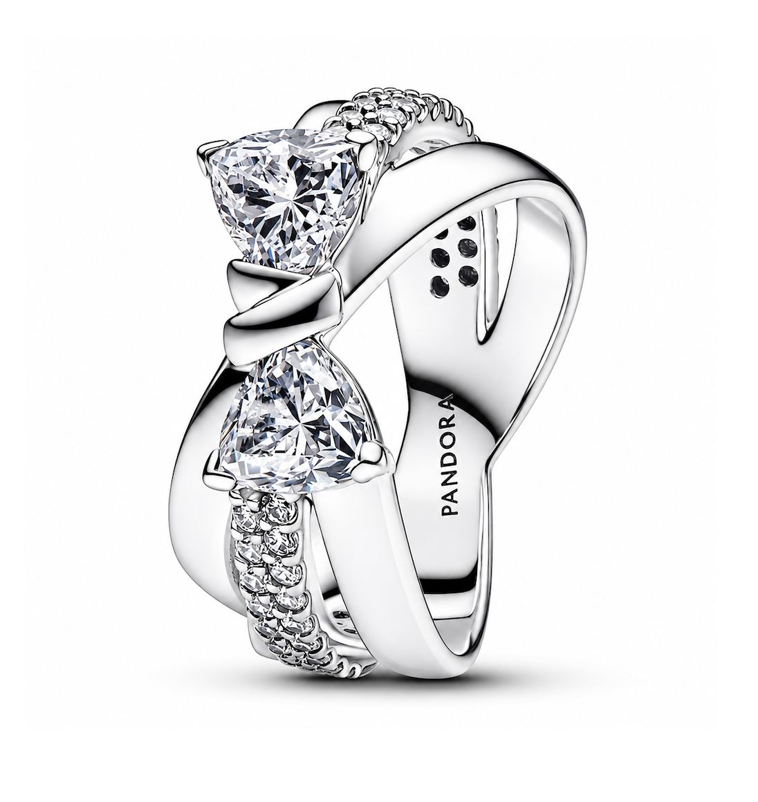 Sparkling Bow Crossover Ring-193553C01