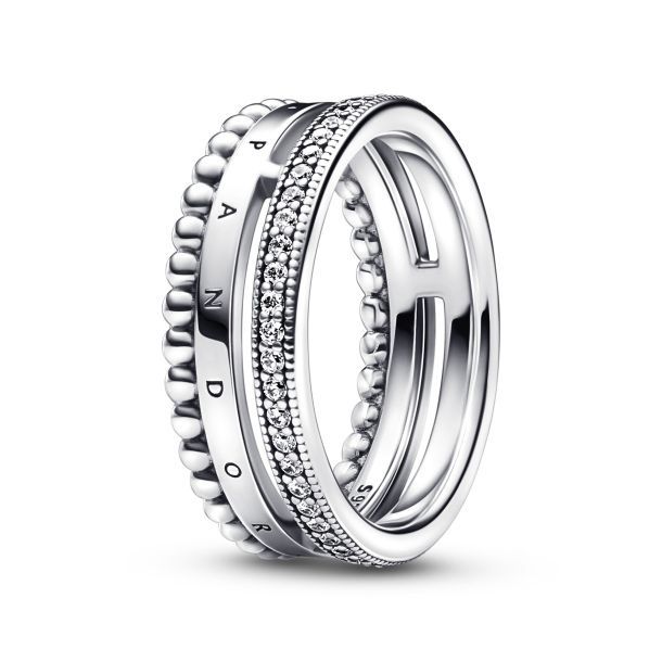 Signature Logo Pavé &amp; Beads Ring-192312C01