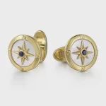 14K Y.Gold SA&amp;MOP Cuff link