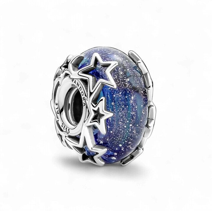 Galaxy Blue &amp; Star Murano Charm - 790015C00