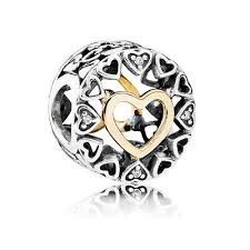 Openwork heart silver charm - 792009CZ